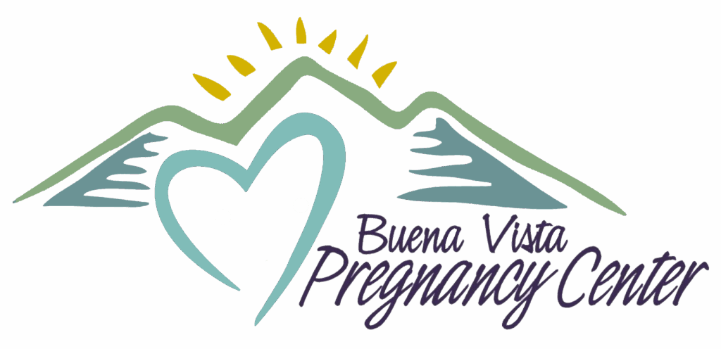 Buena Vista Pregnancy Center Logo with a heart inside of a mountain