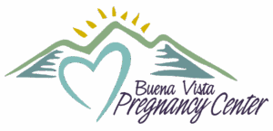 Buena Vista Pregnancy Center Logo with a heart inside of a mountain