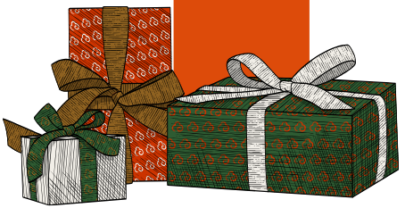Wrapped presents